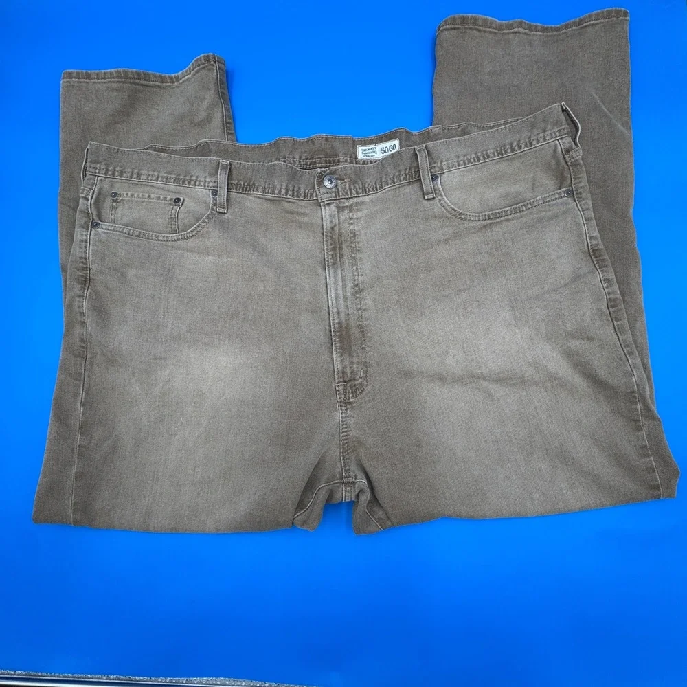 Cremieux Premium Denim Straight Leg Brown Jeans Mens 50x30 Stretch Cotton